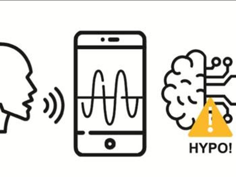 Hypoglycemia detection in people with type 1 diabetes via smartphone voice recordings